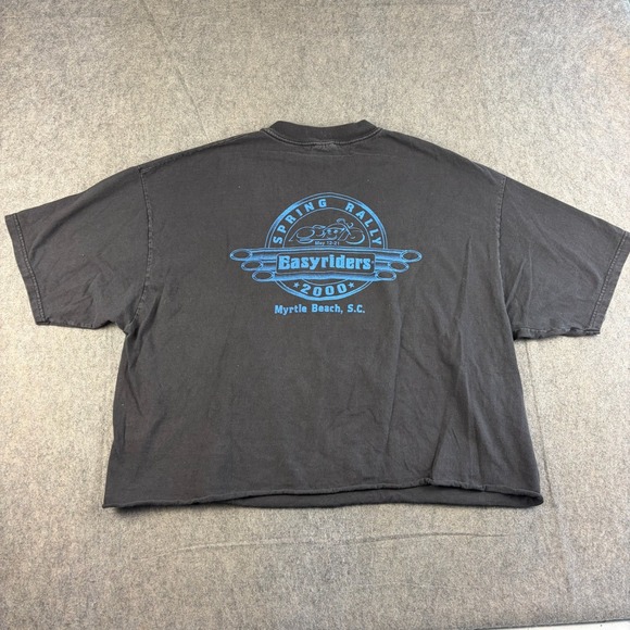 Vintage Easyriders 2000 Spring Rally Eagle USA Cropped Boxy Tee Black XXL Biker - Picture 2 of 6
